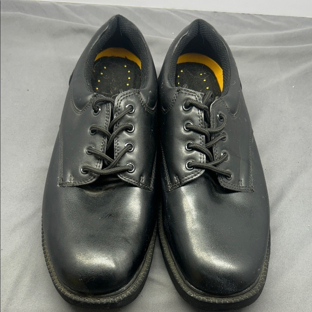 Safetrax‎ Work Shoes Mens Size 12 Black Slip Resistant Lace Up Oil Resistant
